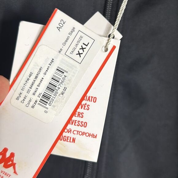 Kappa Men 222 Bandana Mercury Tracksuit jacket and pants black sage green XXL - Picture 6 of 15